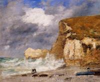 Boudin, Eugene - Etretat, The Amont Cliff in November